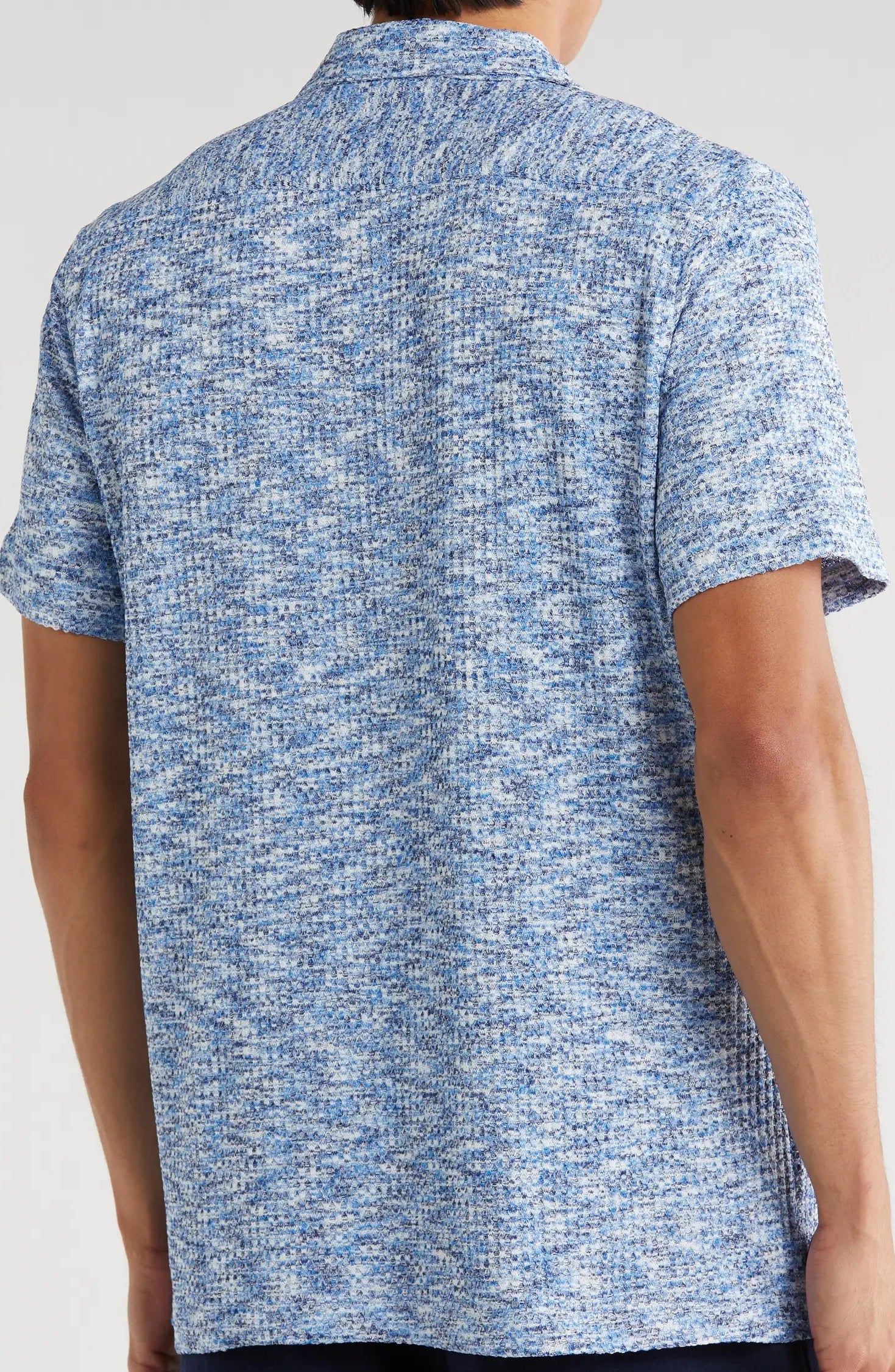 TRSH-215 Mélange Short Sleeve Button-Up Shirt - Image 5